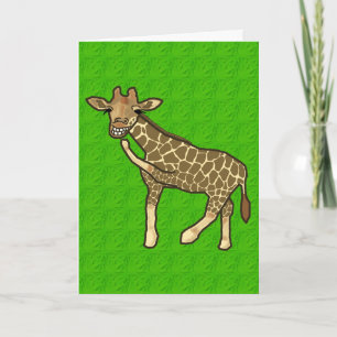 Laughing Giraffe Pun Card Feiertagskarte