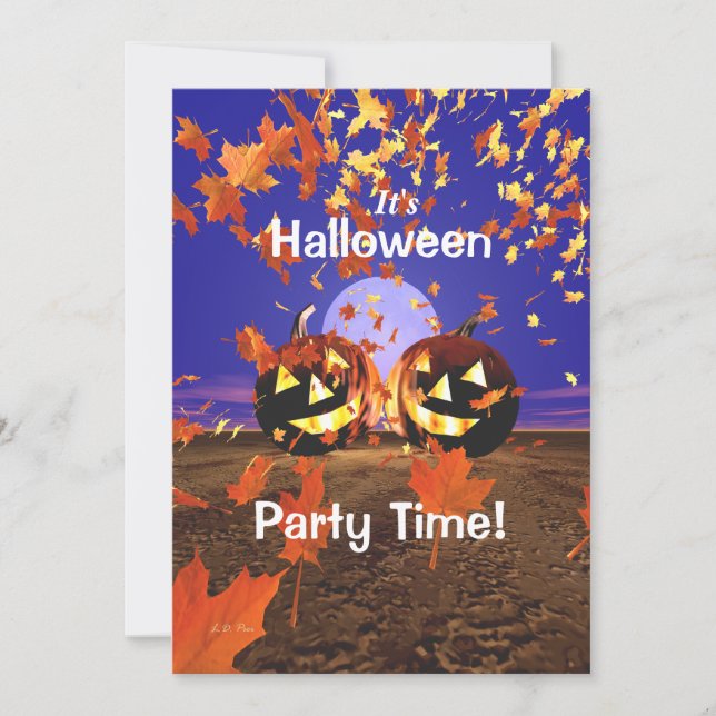 Laughing Halloween-Party Pumpkins Einladung (Vorderseite)