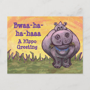 Laughing Hippo Art Postkarte