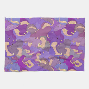 Laughing Hippos - purple Handtuch