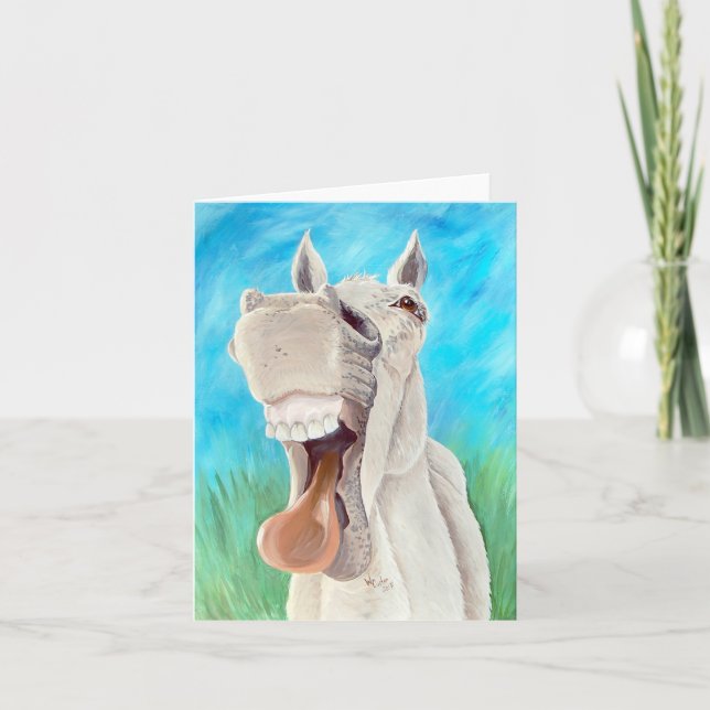 Laughing Horse Folded Card Dankeskarte (Vorderseite)