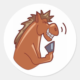 Laughing Horse Runder Aufkleber
