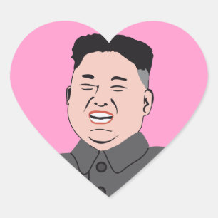 Laughing Kim Jong-un Herz-Aufkleber