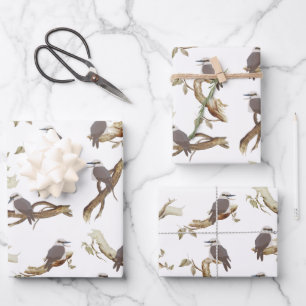 Laughing Kookaburra Australian Bird Eucalyptus Geschenkpapier Set
