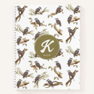 Laughing Kookaburra Australian Eucalyptus Monogram Notizbuch
