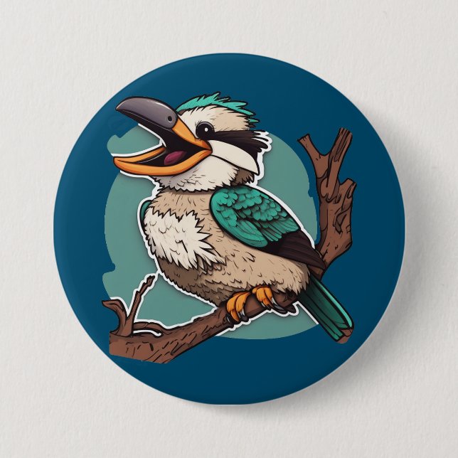 Laughing Kookaburra Button (Vorderseite)