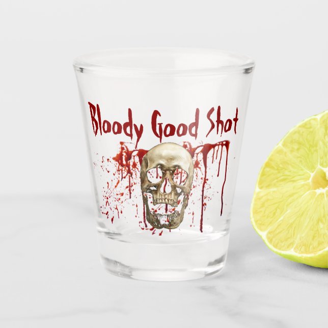 Laughing Skull Bloody gutes Halloween-Party Schnapsglas (Vorderseite)