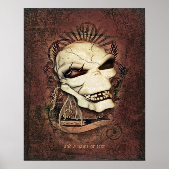 Laughing Skull Gothic Fantasy Art Personalisiert Poster (Vorne)