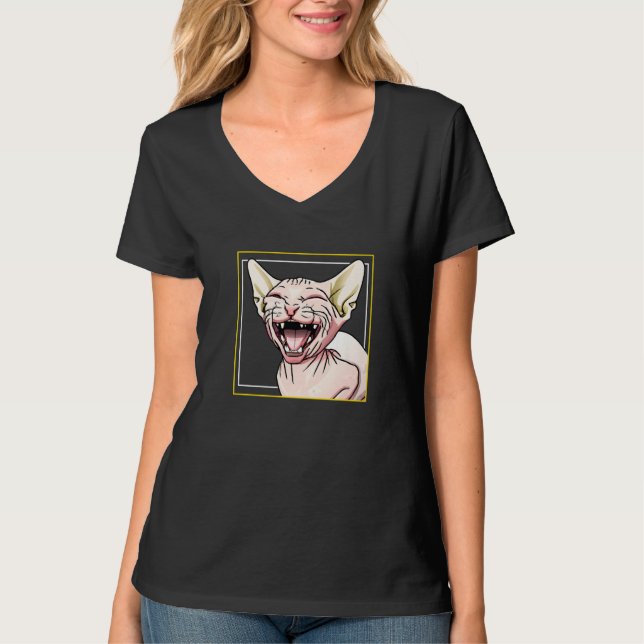 Laughing Sphynx Cat T-Shirt (Vorderseite)
