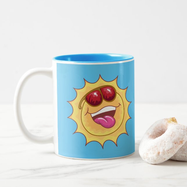 Laughing Sun Zweifarbige Tasse (Mit Donut)