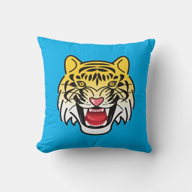 Laughing Tiger Face Artwork-23222 Kissen (Vorderseite)