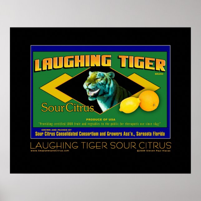 Laughing Tiger Sour Citrus Kunstposter Poster (Vorne)