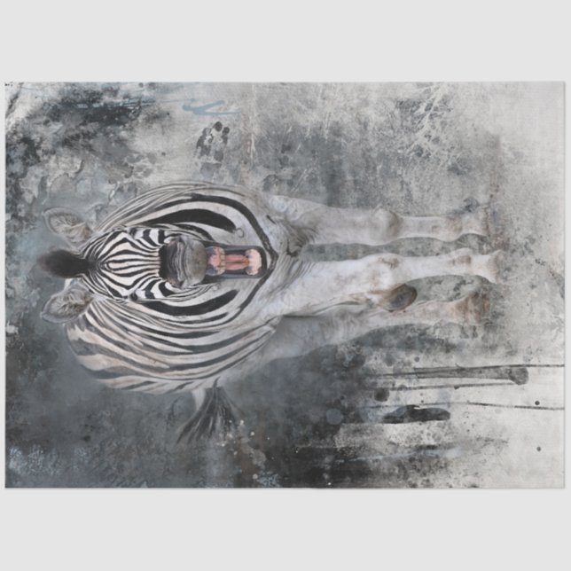 Laughing Zebra Wildlife Decoupage Seidenpapier (Vorderseite)