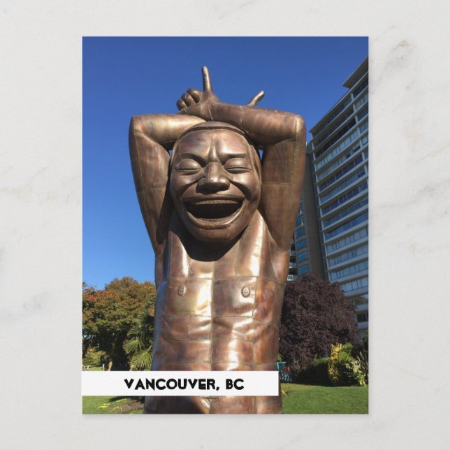 Laughter Statue Vancouver BC Travel Postcard Postkarte (Vorderseite)