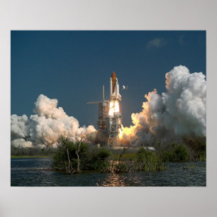 Launch of Space Shuttle Challenger (STS-61A) Poster