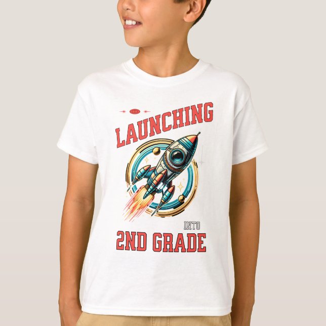 Launching into 2nd Grade -Back to School  T-Shirt (Vorderseite)