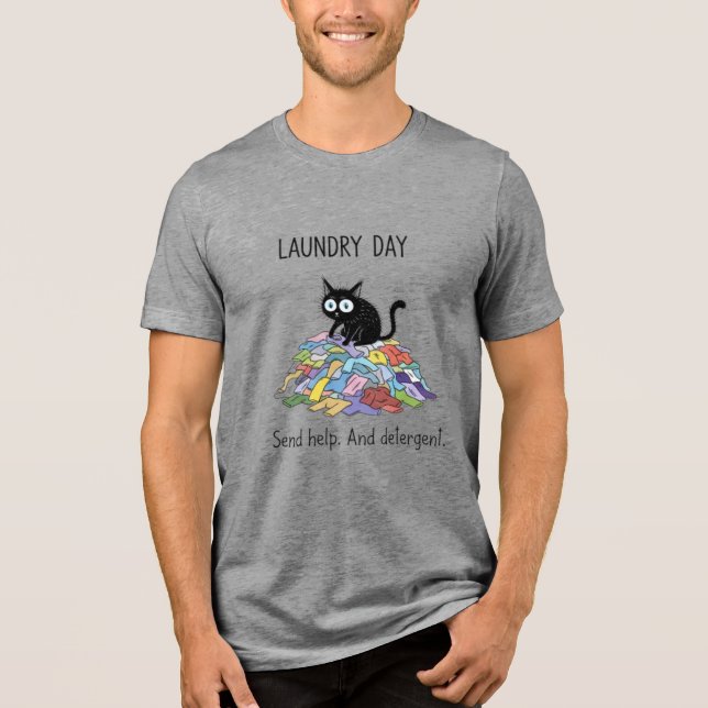 Laundry Day Black Cat Lover Tee (Vorderseite)
