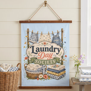Laundry Day Society Cottagecore Blumen Wandteppich Mit Holzrahmen