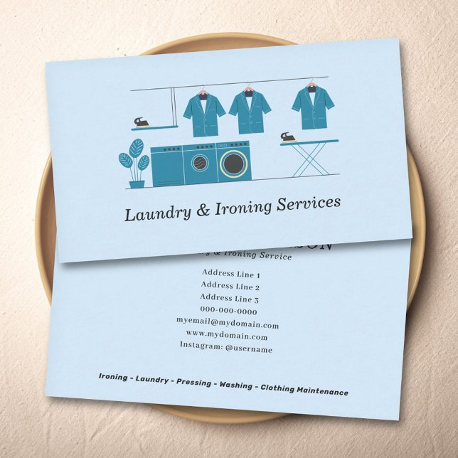 Laundry & Ironing Services Visitenkarte (Laundry & Ironing Services Business Card)
