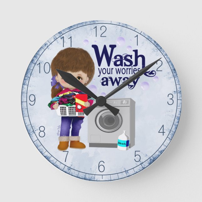 Laundry Room Clock Runde Wanduhr (Vorderseite)