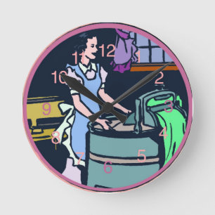 Laundry Room Clock Runde Wanduhr