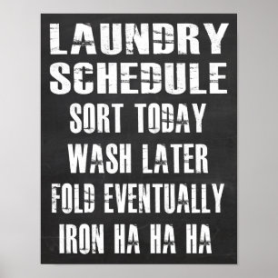 Laundry Schedule Poster