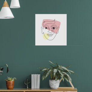 Laune in einer Linie – abstraktes Porträt Poster