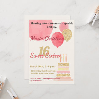 Launen & Wünsche Süße 16. Geburtstagsfeier Einladung