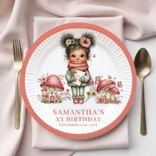 Launenhaft Fee 1. Geburtstag Pastell Rosa Teller