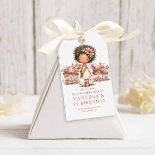 Launenhaft Fee 6. Geburtstag Rosa Blumen Geschenkt Geschenkanhänger