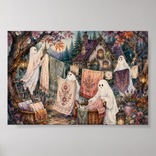 Launenhafte Geister-Wäscherei-Cottage Cottagegoth Poster