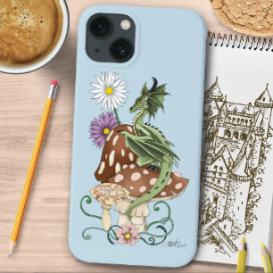 Launenhafte Grüne Fantasie Drache Pilz Blumen Case-Mate iPhone Hülle