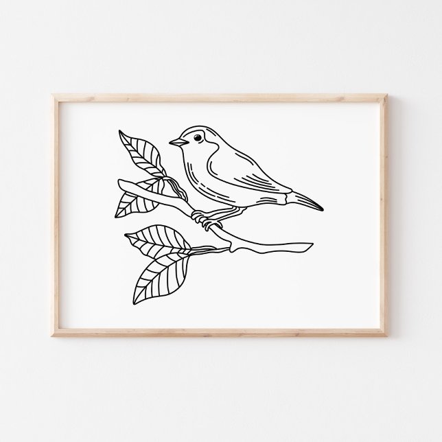 Launenhafte handgezeichnete Vogelillustration Poster (Von Creator hochgeladen)