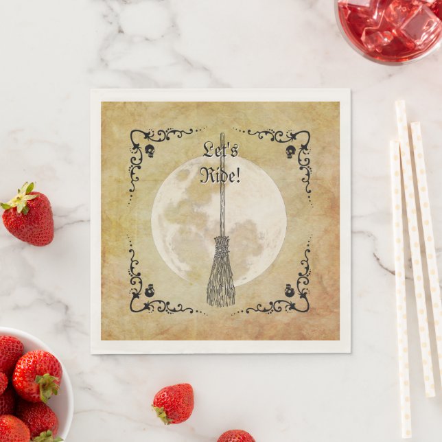 Launenhafte Hexen Vollmond Serviette (Beispiel)
