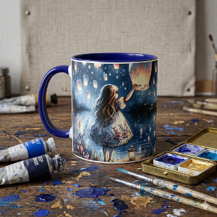 Launenhafte Himmelslaterne Seemädchen  Tasse