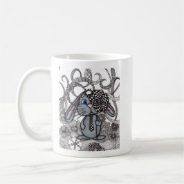 Launenhafte Keramik-Tasse mit Kaninchen in Krawatt Kaffeetasse