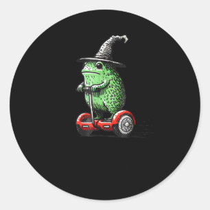 Launenhafter Frosch-Zauberer auf dem Weg, um Alber Runder Aufkleber