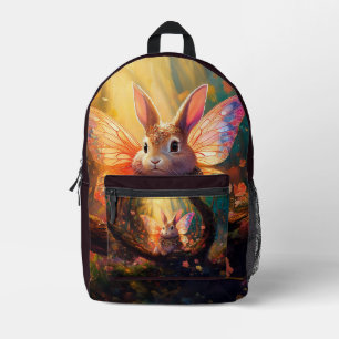 Launenhafter Hase in einem verzauberten Wald Bedruckter Rucksack