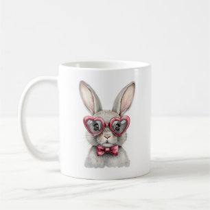 Launenhafter Hase mit herzförmiger Sonnenbrille Wa Kaffeetasse