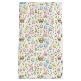 Launenhafter Pastell-Osterhase & Blumenmuster Kleine Geschenktüte