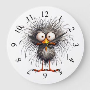 Launenhafter Vogel Große Wanduhr