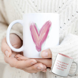 Launige abstrakte rosa Herz-Freundschaftstasse Zweifarbige Tasse