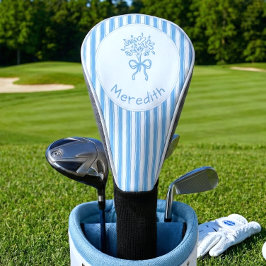 Launige Blaue Weiße Streifen Preppy Monogramm Golf Headcover