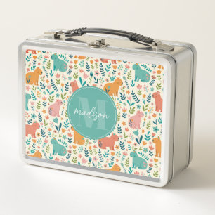 Launige Capybara-Metall-Lunchbox Metall Brotdose