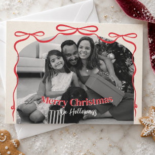 Launige Familienfoto-Weihnachtsgirlande Feiertagskarte