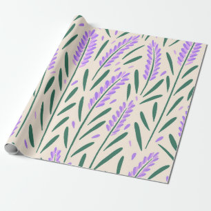 Launige handgezeichnete violette Lavendel-Botanik Geschenkpapier