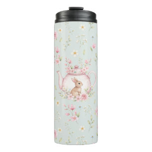 Launige Hase Teekanne Floral Frühling  Thermosbecher
