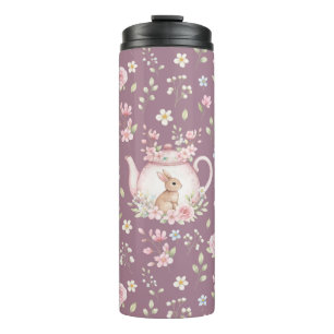 Launige Hasen-Teekanne Frühlingsblumen Thermosbecher
