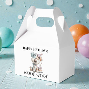 Launige Hund-Wasserfarben-Geburtstagsfeier Geschenkschachtel