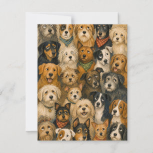 Launige Hundegruppe Grußkarte für Hundeliebhaber Mitteilungskarte